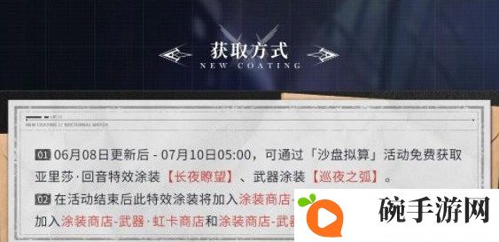 《战双帕弥什》长夜瞭望涂装获得方法