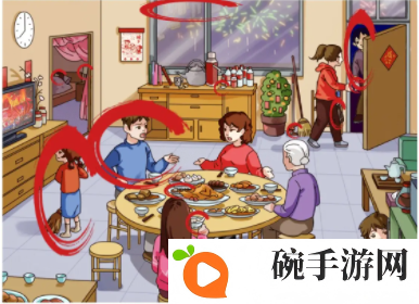 《烧脑找茬》除夕禁忌找出除夕夜的12个禁忌通关攻略