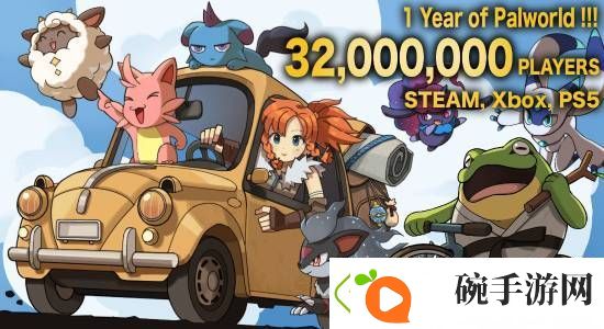 发售一年幻兽帕鲁玩家数量超3200万官方发布贺图