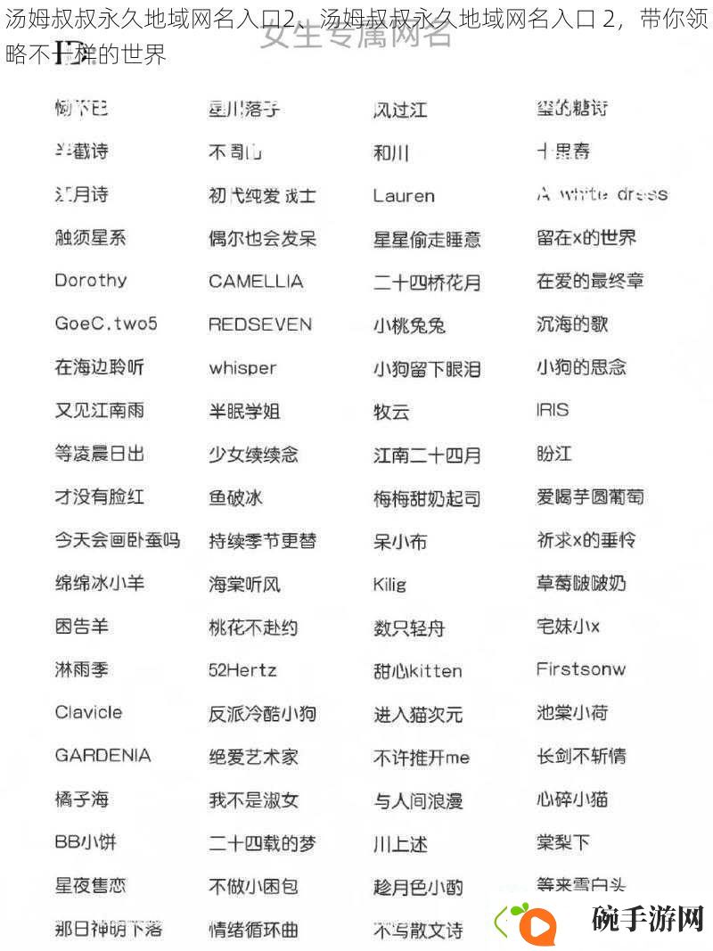 汤姆叔叔永久地域名入口2、汤姆叔叔永久地域名入口2带你领略不一样的世界
