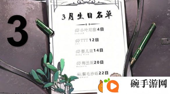 重返未来1999角色生日